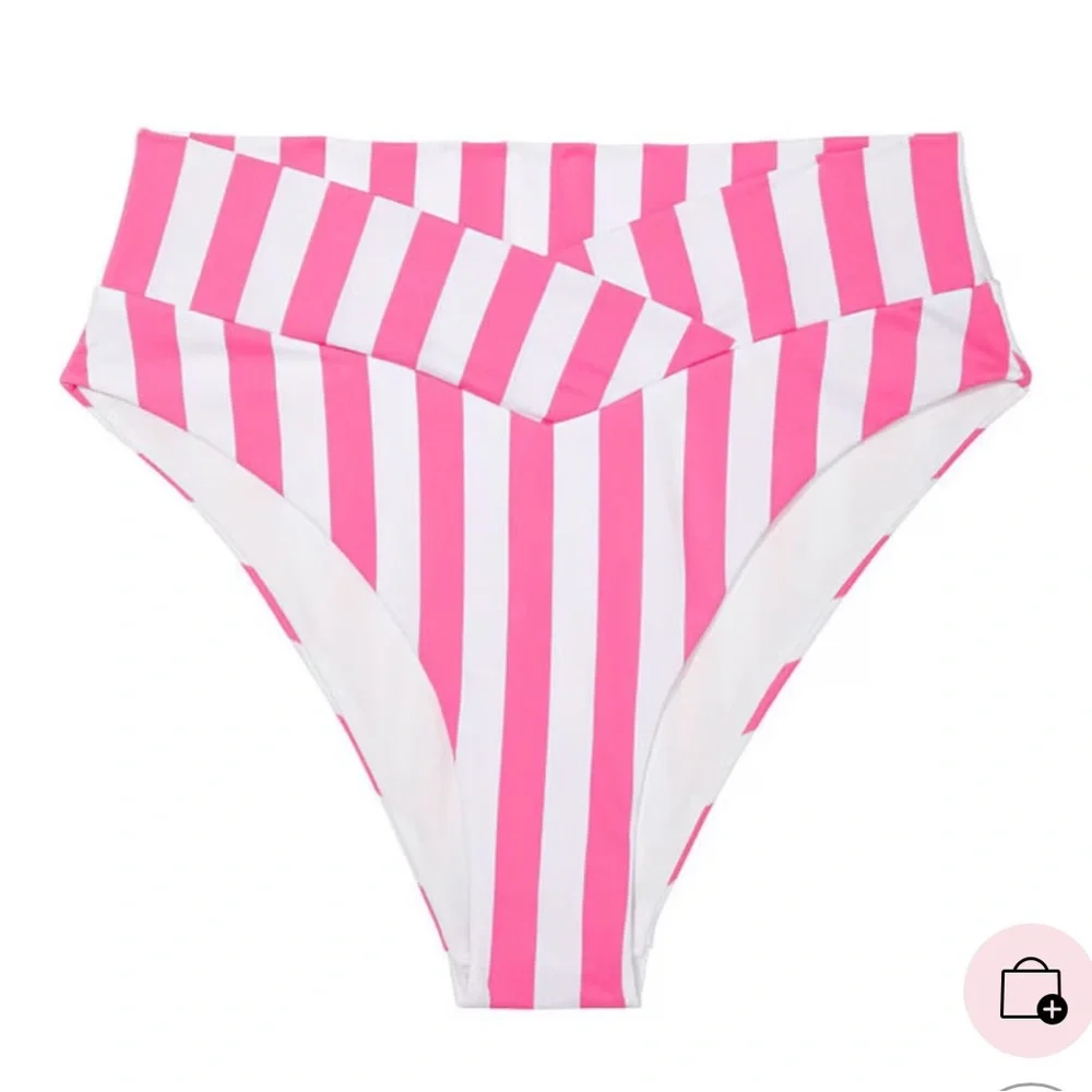 Victoria's Secret Pink and White Striped Bikini Bottom - Picture 3 of 8